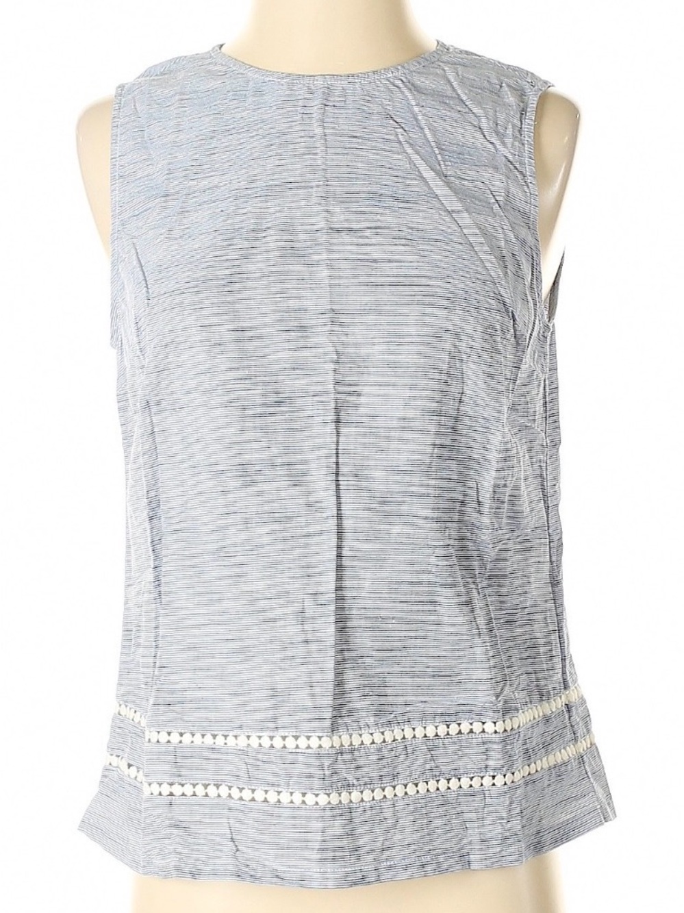 Banana Republic Blue & White Striped Crewneck Tank
